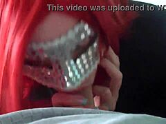 Redhead Wife Sucking Huge Cock At Home