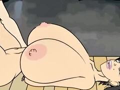 Mrs Megamounds' massive tits bounce while fucking