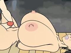 Mrs Megamounds' massive tits bounce while fucking