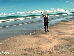 Public Beach Dare with Wife