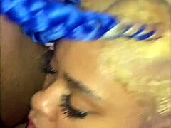 Pov king's wet ebony sucking session