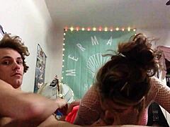 italian brunette’s teasing blowjob before bending over