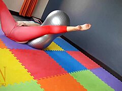 regina's steamy gym yoga session
