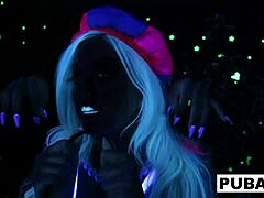Blonde Babes Share Halloween Fuck with Big Tits