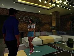brunette finds daring throat delight