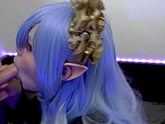 Goth Elf Savors Creamy Lunch Delight