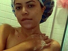 Steamy shower tease before wild bedroom action