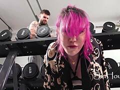 Pink-Haired Beauty's Free Gym Spirit