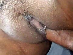 Ebony babe sucks cock with cute mouth