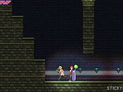 Cute blonde dominated in anime battle