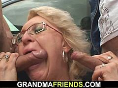 BLONDE MATURE'S THREESOME THRILL