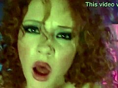 Busty redhead's double thrill awaits