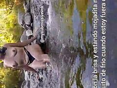 Brunette’s wet public Argentinian chaos