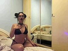 Cute colegiala skips class for live cam tease