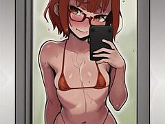 Voluptuous anime beauties' rainy play