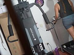 Spying on my cute young neighbor during workout