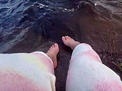 Mika’s Feet Splash Playfully