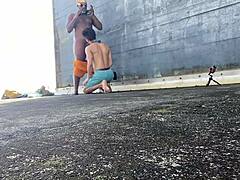 Outdoor passion with Daddyblackxxx1 and Ericsockz