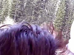 Petite Latina's Outdoor Massive Load!