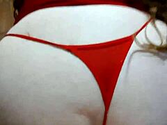 Married Beauty's Red Leggings Backdoor Desire