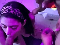 Argentinian babe gags on thick rod hard