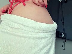Blonde slut teases in steamy reveal