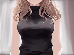 Anime Girl In Black Riding Cock Hard