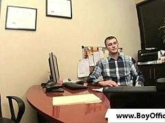 Office twink fucked hard in raw action