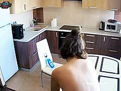 Stunning beauty's sultry kitchen charm