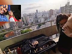 interracial balcony antics heat up