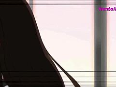 Anime librarian's sultry library moment