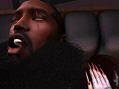 Biker chick's 3D thrill with ebony lover