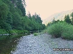 Curvy Beauty's Riverside Intimate Moment