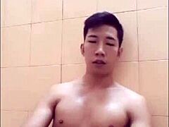 Bold Gay Man Pleasures Himself with Intense Grip