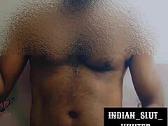 indian whore strokes big black cock for fans