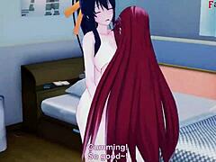 Steamy trio in Rias's realm