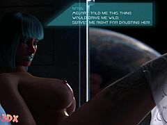 futa3dx blue hair bitch craves futa cock suck