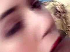 Young beauty’s daring oral