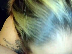 Sucking daddy’s cock deep in bedroom