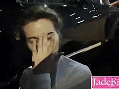 Blonde's daring public facial moment