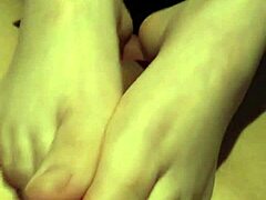 What’s the secret behind this car footjob tease?