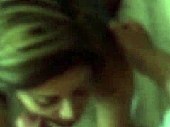 what’s this latina milf hiding while sucking huge?