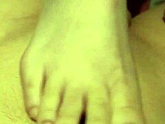 What’s the secret behind this car footjob tease?