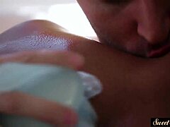Classy ebony teen pounded doggystyle in bathroom