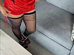 KENIA’S RED SATIN TEASE