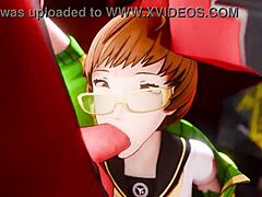 chie and yukiko dare to fuck adachi hard