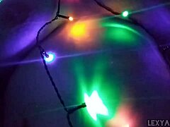 Christmas light-themed amateur moment