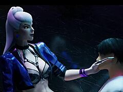3D Legends Akali Creampie and Seraphine Threesome
