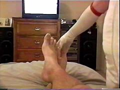Busty Nurse Brunette Stuns with Skills