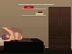 Cheeky purple hair woman fucked in animation